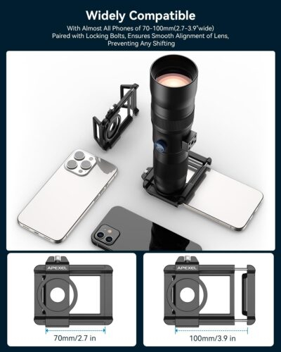 Evil Eye 20-60X Zoom Telephoto Lens, High Power HD Telephoto Phone Lens with Tripod and Universal Phone Clip for iPhone 16/15/14/13 Series, Samsung, Android Phone and Most Smartphone - 이미지 8