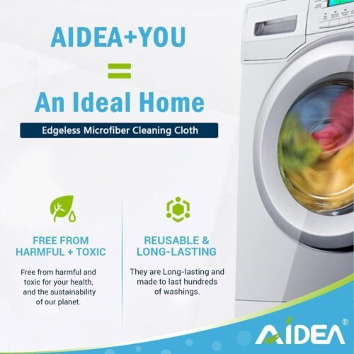 AIDEA Microfiber Cleaning Cloth, 100PK, Soft Absorbent Rags, Microfiber Towels for Cars, Kitchen Towels, Dusting Cloth for Home, Window, Cleaning Supplies, 12"×12" - 이미지 4