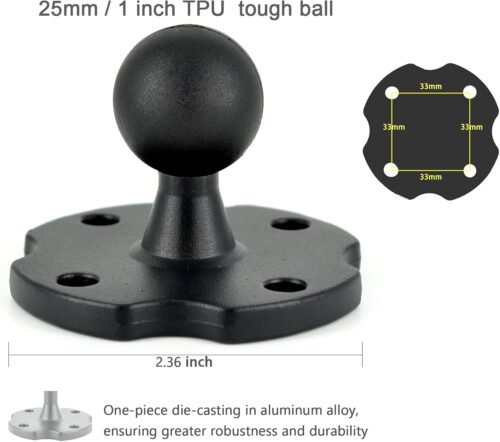 Aluminum Camera Mounts Heavy Duty Camera/Video Cameras Wall Mount Free Rotation 1/4"-20x0.25 & Compatible with RAM B Size 1" Ball Components - 이미지 6