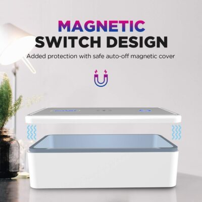 UV light Sanitizer Box, phone sanitizer with wireless charging, ultra-powerful 8 UV-C Sterilizer machine for Phone Toothbrush Nail Tools Jewelry and more - 이미지 6