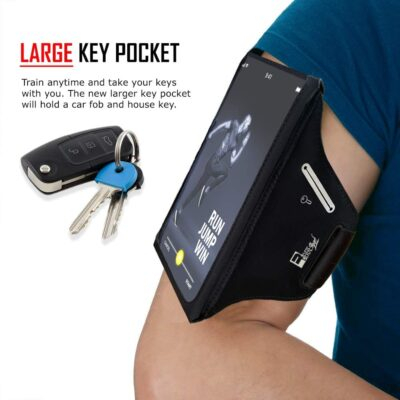 RevereSport Waterproof Running Armband for Phone with Case On (Otterbox, Lifeproof). Sports Phone Holder for iPhone 16/15/14/13/12/11/Max/Plus/Pro & Samsung S25/S24/S23/S22/S21/S20/S10/Ultra (Large) - 이미지 2