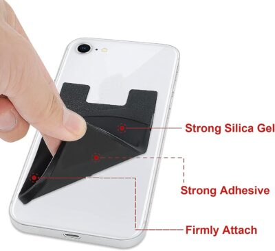 Senose Phone Wallet, Card Holder for Back of Phone Stick on Phone Cases Great Storage Compatible for iPhone/Android/Samsung Galaxy Pack of 5 - 이미지 6