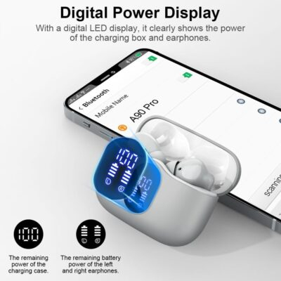 Wireless Earbuds Bluetooth 5.4 Headphones Bass Stereo Ear Buds with Noise Cancelling Mic LED Display in Ear Earphones IP7 Waterproof 36H Playtime for Laptop Pad Phones Sports Workout Grey - 이미지 6