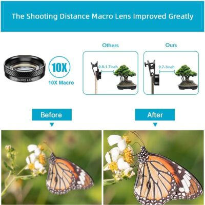 MIAO LAB 11 in 1 Phone Camera Lens Kit - Wide Angle Lens & Macro Lens+Fisheye Lens/ND32/kaleidoscope/CPL/Color Lens Compatible with iPhone Samsung Sony and Most of Smartphone - 이미지 4