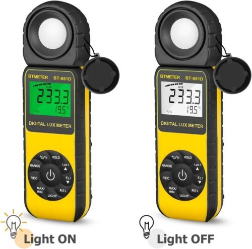 BTMETER BT-881D Digital Illuminance Light Meter, Measure Lights 0.01~400,000 Lux (0.01~40,000 FC) Foot Candles Luxmeter with 270º Rotated Sensor for Plants LED Lights Indoor Outdoor Light Tester - 이미지 3