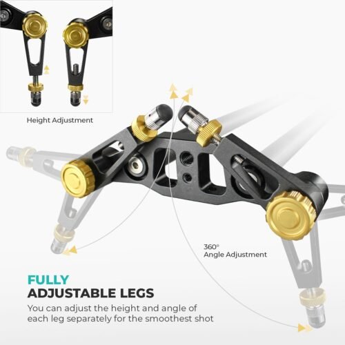 (Upgraded) 39.4 in Carbon Fiber Camera Slider, 100cm Dolly Track Rail, Smooth Bearing Stabilizer, Height Adjustable, Spirit Level, AGG1981 - 이미지 5
