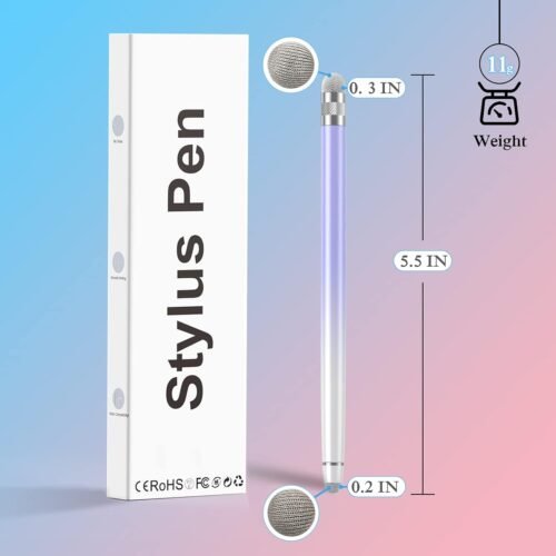 2PCS Stylus Pens for Touch Screens,Stylus Pen for iPhone/iPad/Tablet Android/Microsoft Surface,Compatible with All Touch Screens(White Pink/White Purple) - 이미지 4