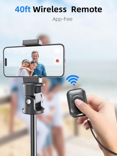 Kaiess 62" Tripod for iPhone, Selfie Stick Tripod & Phone Tripod Stand with Remote, Cell Phone Tripod for iPhone, Extendable Travel Tripod Compatible with iPhone 15/14/13 Pro Max/Android - 이미지 6