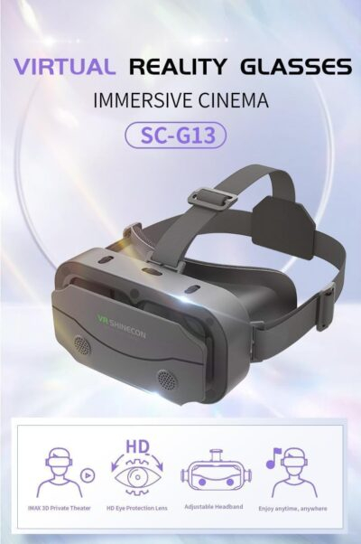 VR Headset for Samsung and Android Phones with Handle - Anti-Blue Eyes Protected HD Lenses, VR Goggles for All Smartphone /5-7.3in(Black)