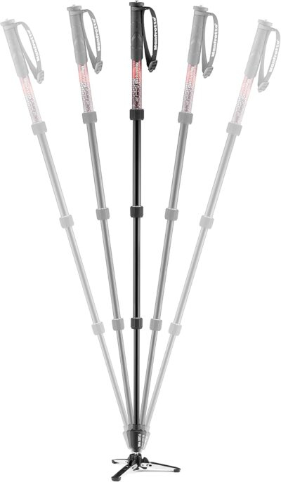 Manfrotto Element MII Video Aluminium Fluid Monopod, Slim and Lightweight, Loads up to 16kg, Foldable Fluid Base, 4 Sections, Twist Locks, for mirrorless and DSLR Cameras,Red - 이미지 2