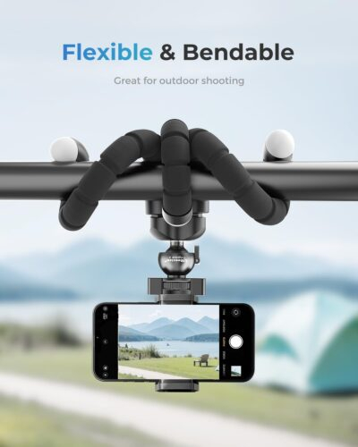 UBeesize Phone Tripod Pro S, Premium Flexible Phone Tripod with Wireless Remote, Mini Tripod Stand for Camera GoPro/Mobile (Upgraded), Black - 이미지 4