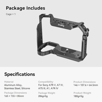 SmallRig Full Camera Cage for Sony Alpha 7R V/IV/S III/A7R IV/Alpha 1-3667B - 이미지 7