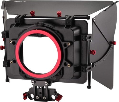 Camshade Video Matte Box for Lenses Upto 105mm Diameter. Top, Extendable Side Flags & Knicker-Complete Protection from Flares. 4x4 Filter Holder, 15mm Rod Adapter & Tool-Less (MB-CMS) - 이미지 2