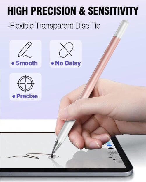 Stylus Pens for Touch Screens, 2 in 1 High Precision Universal Stylus Pen for iPad Compatible with Apple, iPhone, iPad, Android, Microsoft Tablets, Phones, 3 Pack-Blue, Pink, Purple - 이미지 4
