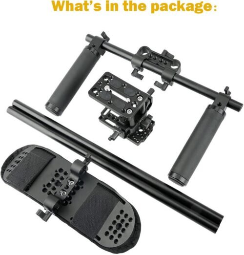NICEYRIG 15mm Shoulder Pad Rig Support System with Riser Base Plate Mount, 15mm Rod and Rod Rail Handle Kit Universal for DSLR Camera, Mirrorless Camera - 173 - 이미지 7