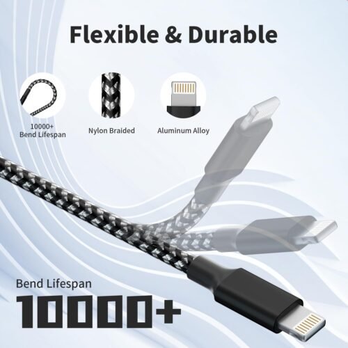 Multi Charging Cable,(2Pack 4FT) 3 in 1 Charging Cable for Multiple Devices, Nylon Braided Universal Charger Phone Charger Cord with Type-C,Micro USB,IP Port for iPhone16/15 Series/Phone&Pad - 이미지 4