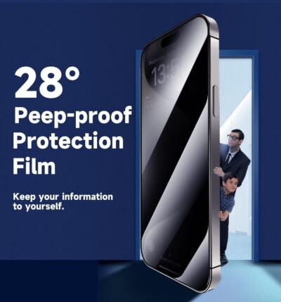 MAGIC JOHN 2 Pack for iPhone 15 Pro Max 6.7 inch Privacy Glass Screen Protector, Auto Dust-Elimination Installation, Bubble Free, Easy Installation - 이미지 3