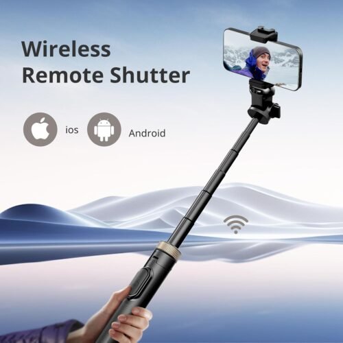 Sensyne 72" Extendable Tripod for iPhone & Selfie Stick with Detachable Phone Holder & Wireless Remote, Compatible with All Cell Phones, Black - 이미지 2