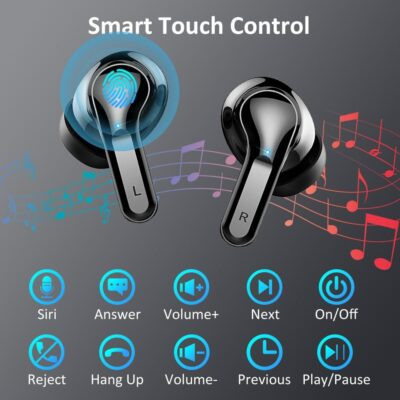 Wireless Earbuds, Bluetooth Headphones 2025 NEW Ear Buds 40H Bass Stereo in-Ear Earphones ENC Noise Cancelling 5.3 Earbuds with 4 HD Mic, USB-C LED Display IP7 Waterproof Sport Headset for Android iOS - 이미지 6