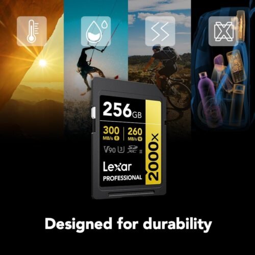 Lexar 256GB Professional 2000x SD Card, UHS-II, C10, U3, V90, Full HD, 8K, Up To 300MB/s Read SDXC Memory Card, for DSLR, Cinema-Quality Video Cameras (LSD2000256G-BNNNU) - 이미지 4