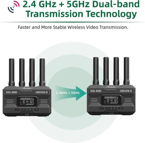 Accsoon CineView SE Wireless Video Transmitter Receiver, HDMI SDI Dual-Band Transmission, Range of 1200 ft/350m,Latency 0.05s&1080P HD Video, Support 4 Devices, Compatible with CineView 2 SDI/HE/Quad - 이미지 3