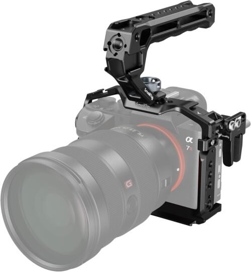 SmallRig A7 III / A7R III Camera Cage Kit for Sony Alpha 7 III/Alpha 7R III, Full Cage with Top Handle for ARRI and Cable Clamp, Built-in Cold Shoe and NATO Rails - 4198
