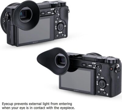 JJC 2 Types FDA-EP10 Viewfinder Eyecup Eyepiece for Sony A6300 A6100 A6000, 360° Rotatable Oval Design + Original Eyeshade Replacement - 이미지 8