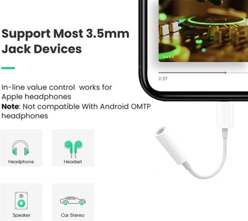 Apple MFi Certified 2 Pack Lightning to 3.5 mm Headphone Jack Adapter for iPhone, iPhone Aux Adapter Converter Dongle Audio Cable Compatible with iPhone 14 13 12 11 X XS 8 7 - 이미지 2
