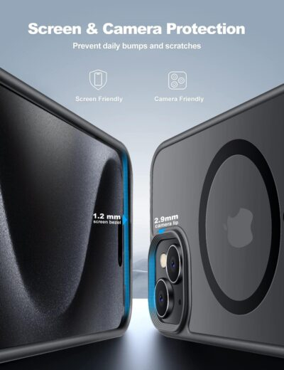 Magnetic for iPhone 15 Case Drop Resistant Matte Skin Feeling Back Cover Shockproof Slim Fit for iPhone 15 Phone Case，Matte Black - 이미지 4