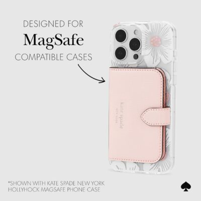 kate spade new york Morgan Magnetic Phone Wallet/Card Holder - Compatible with MagSafe Phones and Cases - Chalk Pink - 이미지 4