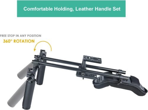 NICEYRIG 15mm Shoulder Pad Rig Support System with Riser Base Plate Mount, 15mm Rod and Rod Rail Handle Kit Universal for DSLR Camera, Mirrorless Camera - 173 - 이미지 6