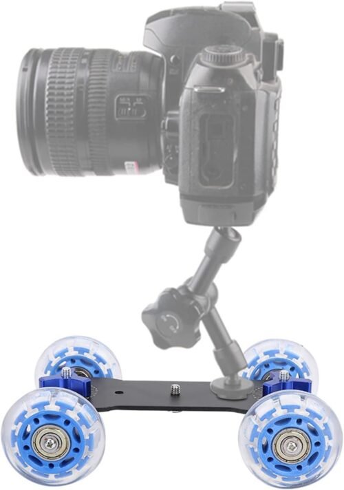 Camera Dolly Skater, Portable Camera Table Dolly Slider with 10kg Load Capacity Mini Desktop Roller Track Slider for DSLRs Video Camcorders - 이미지 3