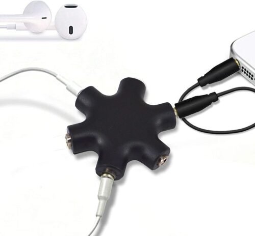 Onelinkmore Headphone Splitter - 5-Jack 3.5mm Audio Stereo Adapter for Headsets, Earbuds, Earphones - 1 Male to 4 Female With Stereo Cable - 이미지 3