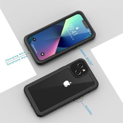 Lanhiem for iPhone 13 Case, IP68 Waterproof Dustproof Shockproof Cases with Built-in Screen Protector, Full Body Sealed Protective Front and Back Cover for iPhone 13, 6.1 inch (Black) - 이미지 6
