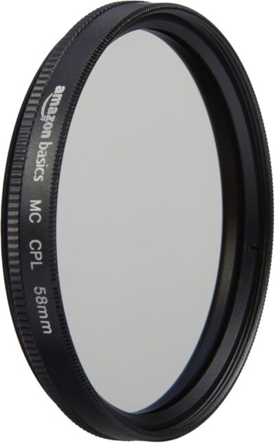 Amazon Basics Circular Polarizer Camera Lens Filter - 58 mm