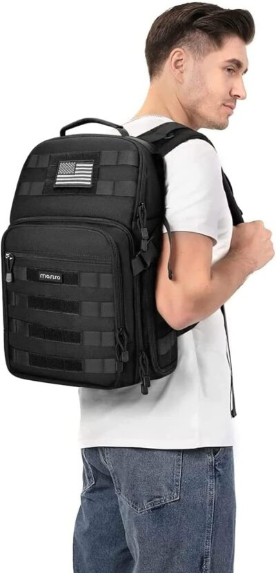 MOSISO Camera Backpack, DSLR/SLR/Mirrorless Tactical Camera Bag Case with Laptop Compartment Compatible with Canon/Nikon/Sony, Black - 이미지 6