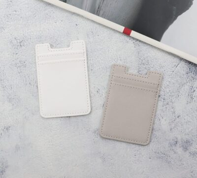 2Pack Phone Wallet,Leather Phone Card Holder Adhesive Stick On Credit Card Pocket for Back of Phone Case iPhone and Android-White,Grey - 이미지 6