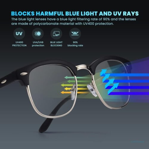 racico Computer Blue Light Blocking Glasses Blue Light Glasses Men Women, Anti Blu-Ray Clear Gaming Glasses Lenses - 이미지 3
