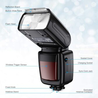 Powerextra LCD Display Flash Speedlite, 2.4G Wireless Flash Trigger Transmitter Kit for CA Nikon Pentax Panasonic Olympus and Sony DSLR Camera, Digital Cameras with Standard Hot Shoe - 이미지 4