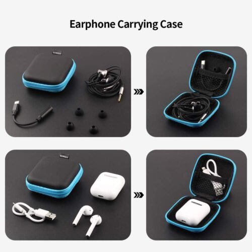 Sunguy [5-Pack] Earbud Case, Portable EVA Small Earbuds Carrying Case Storage Bag Organizer with Carabiners for Earphones, Earpieces, SD Memory Card, Camera Chips - 이미지 2