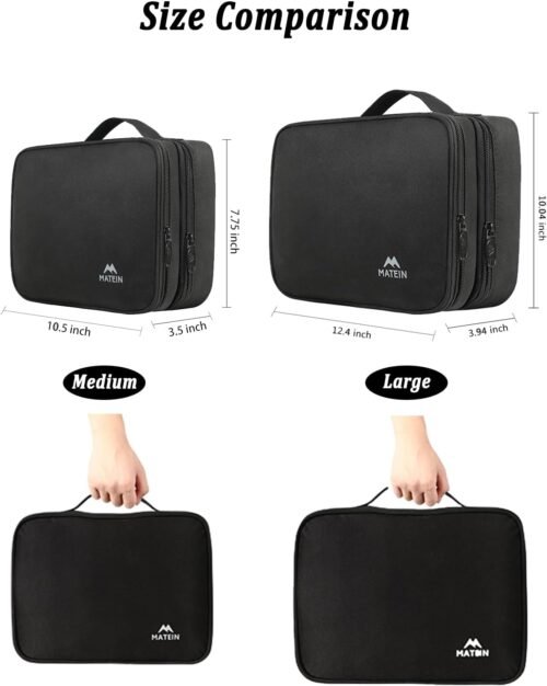 MATEIN Electronics Organizer Travel Case, Water Resistant Cable Organizer Bag for Travel Essentials, Gifts for Men, Storage Bag as Accessories for Phone, Cord, Tablet, Black - 이미지 2
