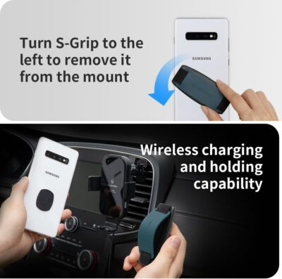 Sinjimoru Detachable Phone Grip Kickstand for Wireless Charging Compatible Phone Finger Holder for iPhone & Smartphones. Sinji Mount S-Grip Black - 이미지 3