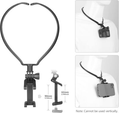 Phone Strap Mount Set,ChromLives Phone Chest Strap Mount +Phone Head Mount+Phone Neck Holder,3 in 1 Hands Free Phone Holder for Neck Head Chest Compatible with iPhone,Gopro Hero and More - 이미지 5