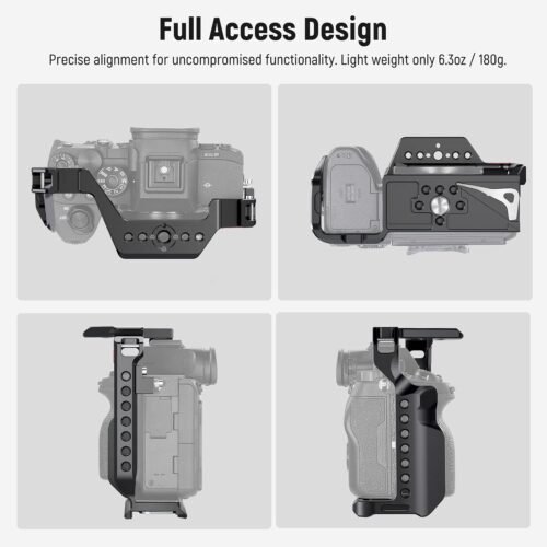 NEEWER Full Camera Cage Compatible with Sony a7R V/a7R IV/a7 IV/a7S III/a1, Aluminum Video Camera Rig with Full Access/Arca Type QR Base for Quick Switch, Compatible with DJI RS Stabilizers, CA004 - 이미지 3