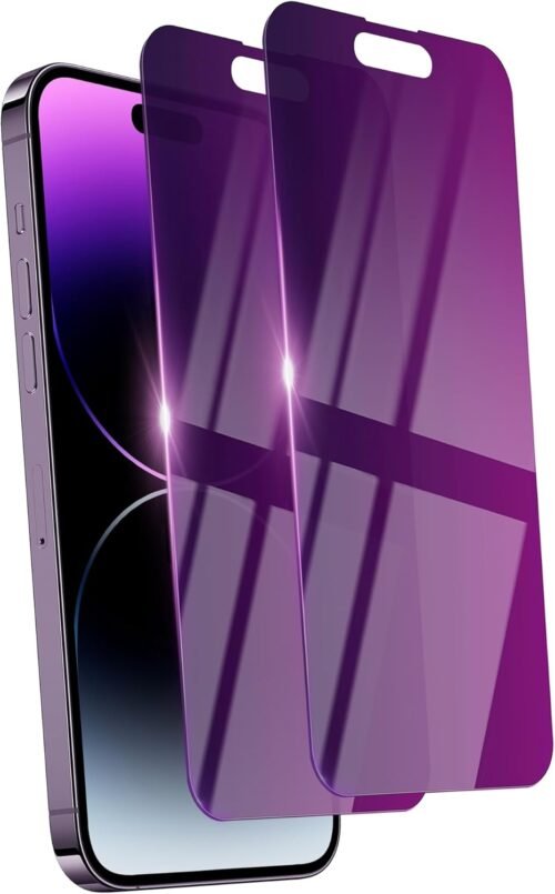 2 Pack Privacy Screen Protector for iPhone 14 Pro Max Tempered Glass for 14 ProMax 6.7inch Private Saver Anti-Spy Anti-Blue Light Eye Protection Anti-Scratch Full Coverage