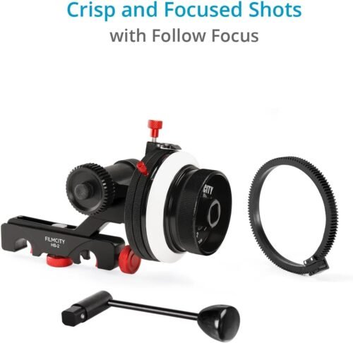 Shoulder Rig Kit w Matte Box & Follow Focus for DSLR Cameras. Ergonomic & Stable, 6” to 9” Convertible Size. Adjustable Handles, ¼” Threads. Comfy Shoulder Pad, Quick Release Plate (FC-03) - 이미지 7