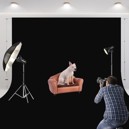 Aimosen 10x10 FT Black Backdrop Background for Photography, Large Black Photo Backdrop Curtain Drapes, High Density Polyester Fabric Black Screen for Party Portrait Photoshoots Booth Video Studio - 이미지 3