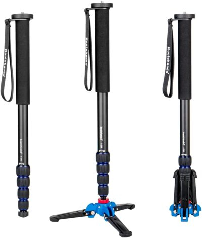 Koolehaoda Professional 65-inch Camera Aluminium Monopod with Folding Three Feet Support Stand K-288+A1