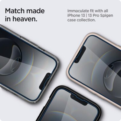 Spigen Tempered Glass Screen Protector [GlasTR EZ FIT] designed for iPhone 16e / iPhone 14 / iPhone 13 Pro/iPhone 13 [Sensor Protection - 2 Pack] - 이미지 7