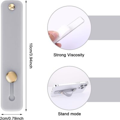 2Pcs Phone Loop Finger Holder, Silicone Phone Grip Phone Finger Strap Stand Universal Portable Finger Kickstand for Most Smartphones (2pcs-Grey/White) - 이미지 2